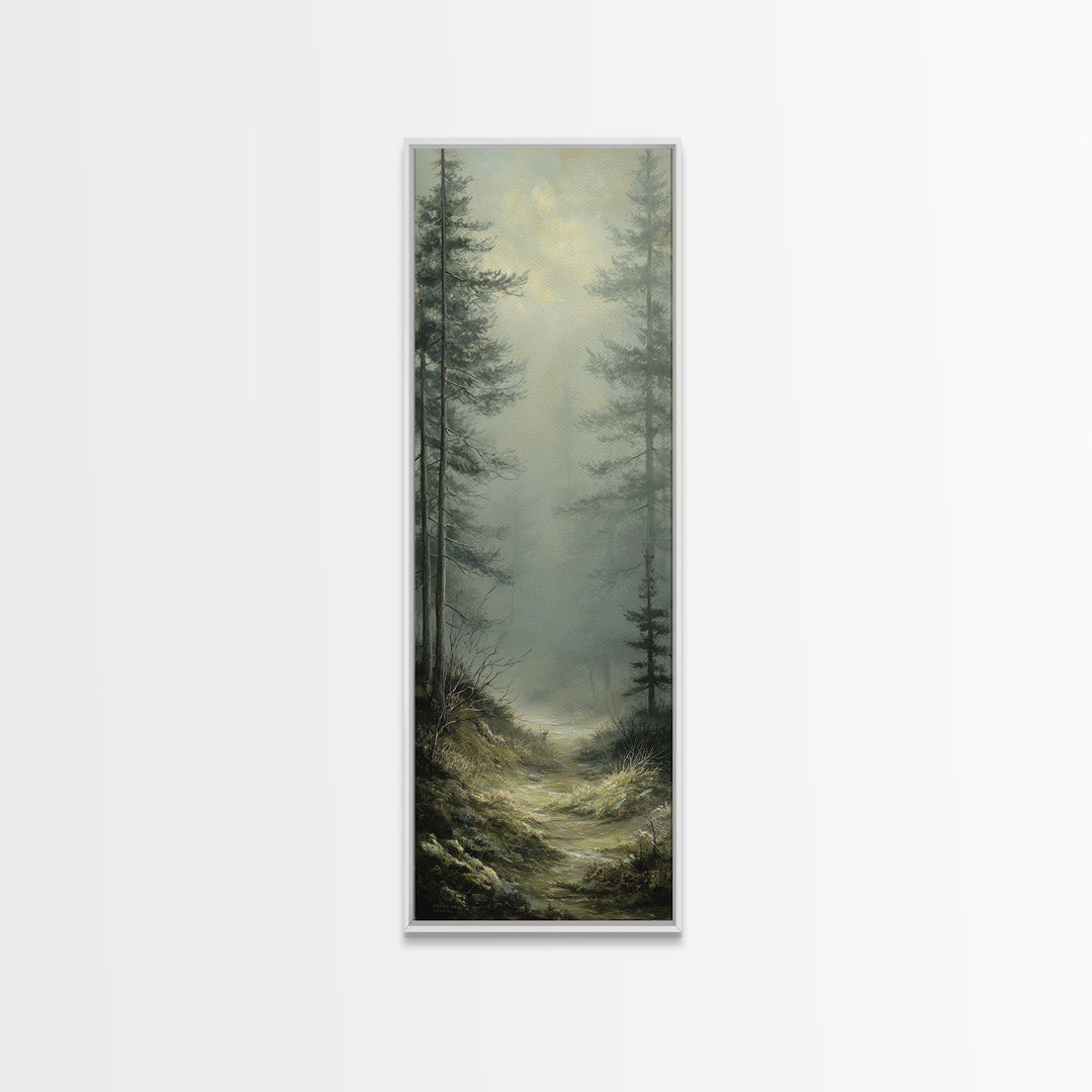 Sunlit Forest Path Canvas Print, Nature Art, Poster, Living Room Decor, Fine Art, Nature, Abstract Wall Art, 3d Wall Art, NAT-1x3-85