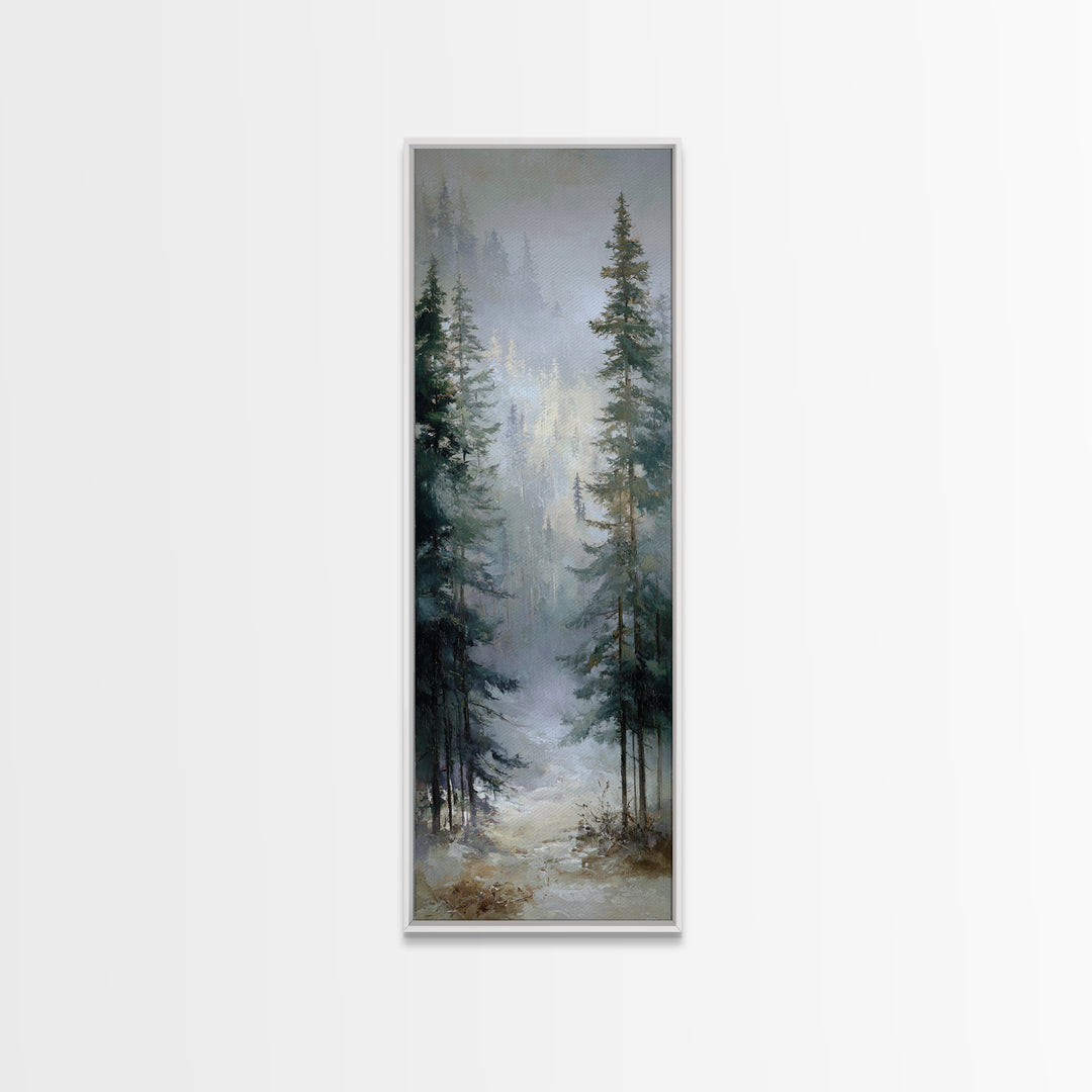 Mushroom Cluster in Enchanted Woodland Framed Canvas Print, Nature Art, Digital Download Art, Living Room Decor, Oil Painting, NAT-1x3-91