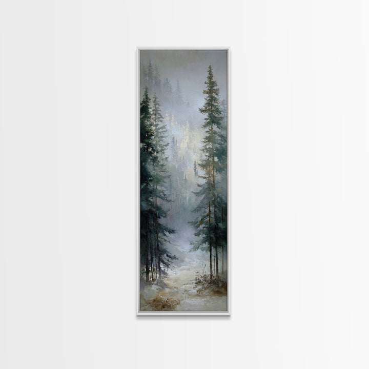 Mushroom Cluster in Enchanted Woodland Framed Canvas Print, Nature Art, Digital Download Art, Living Room Decor, Oil Painting, NAT-1x3-91