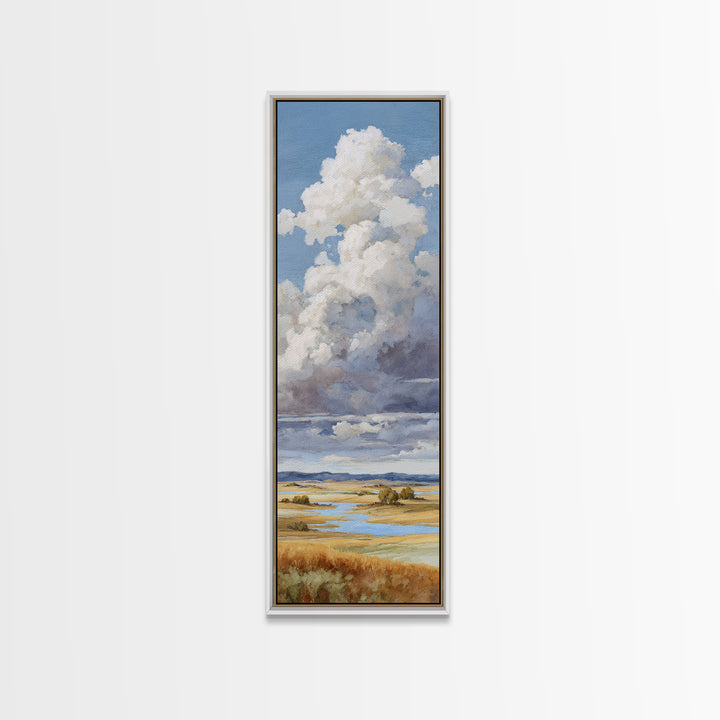 Storm Clouds over a Rolling Prairie Canvas Print, Nature Art, Statement Artwork, Living Room Decor, Fine Art, Nature, NAT-1x3-98