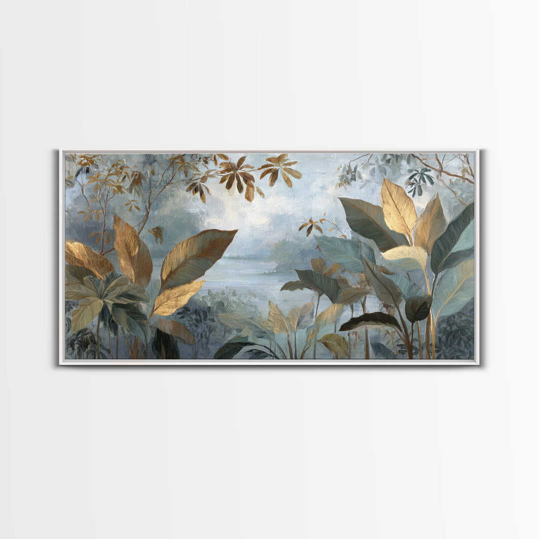 Tropical Jungle Leaves Canvas Print, Nature Art, Artwork, Living Room Decor, Fine Art, Nature, Landscape Art, Botanical Art, NAT-2x1-89