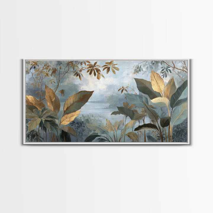Tropical Jungle Leaves Canvas Print, Nature Art, Artwork, Living Room Decor, Fine Art, Nature, Landscape Art, Botanical Art, NAT-2x1-89