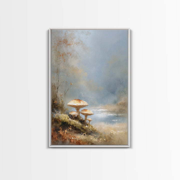 Mushroom Cluster in Enchanted Woodland Canvas Print, Nature Art, Minimalist Decor, Living Room Decor, Fine Art, Nature, NAT-2x3-39
