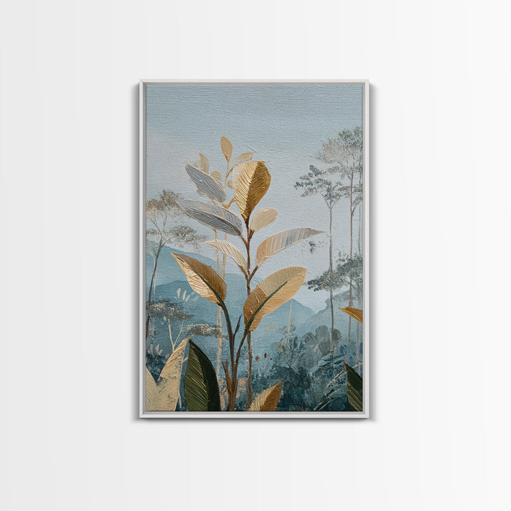 Tropical Jungle Leaves Canvas Print, Nature Art, Wood Wall Art, Living Room Decor, Fine Art, Nature, Digital Download Art, NAT-2x3-77