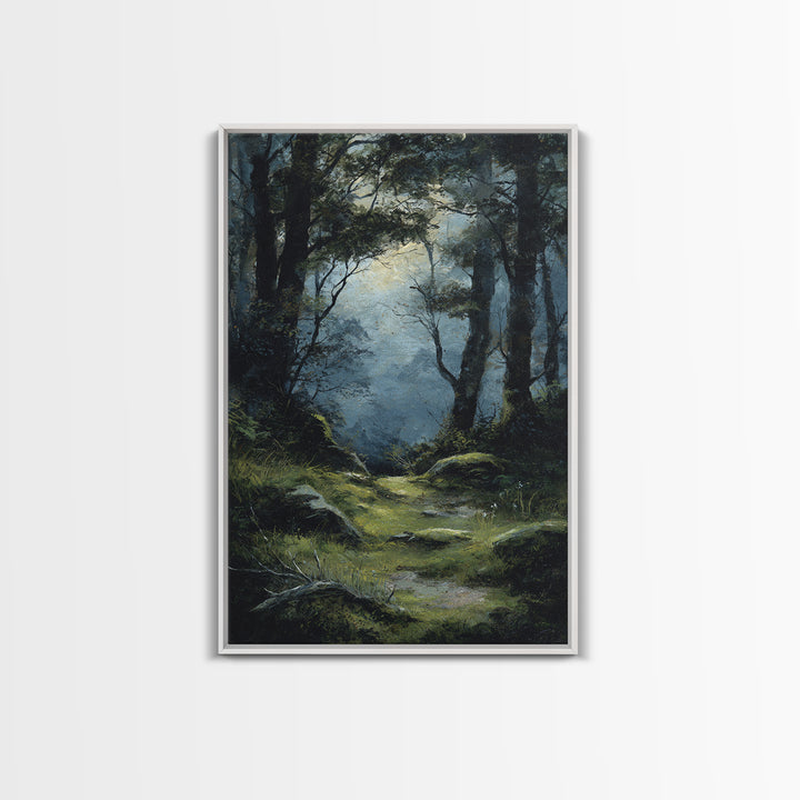 Sunlit Forest Path Canvas Print, Nature Art, Living Room Decor, Fine Art, Nature, Ocean Art, Bird Wall Art, Nature Wall Art, NAT-2x3-81