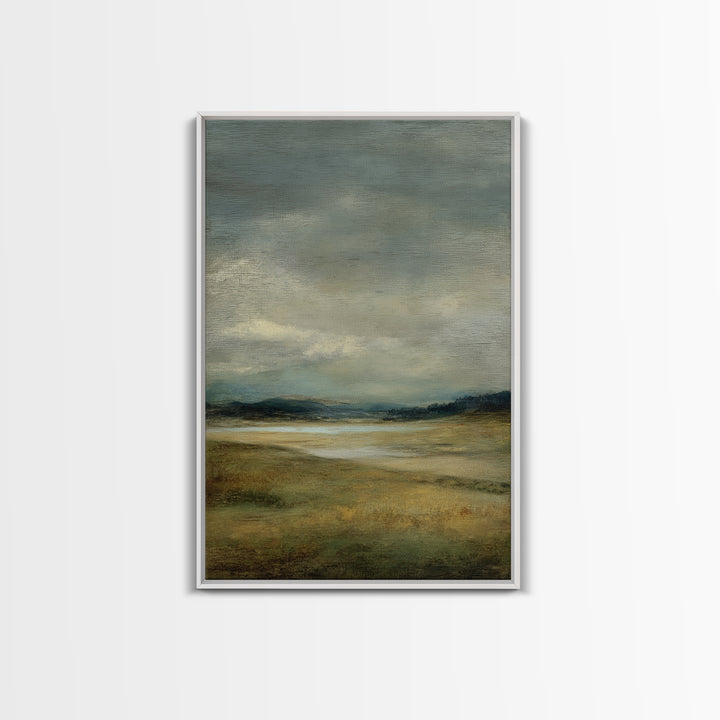 Storm Clouds over a Rolling Prairie Framed Canvas Print, Nature Art, Wall Hangings, Living Room Decor, Fine Art, Nature, NAT-2x3-94