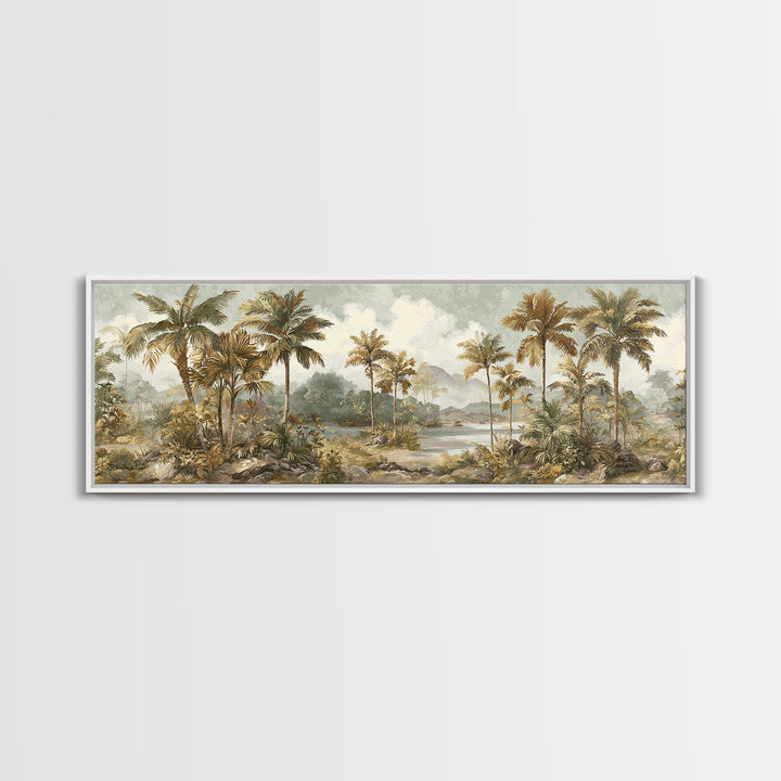 Tropical Jungle Leaves Canvas Print, Nature Art, Artwork, Living Room Decor, Fine Art, Nature, Landscape Art, Botanical Art, NAT-3x1-13