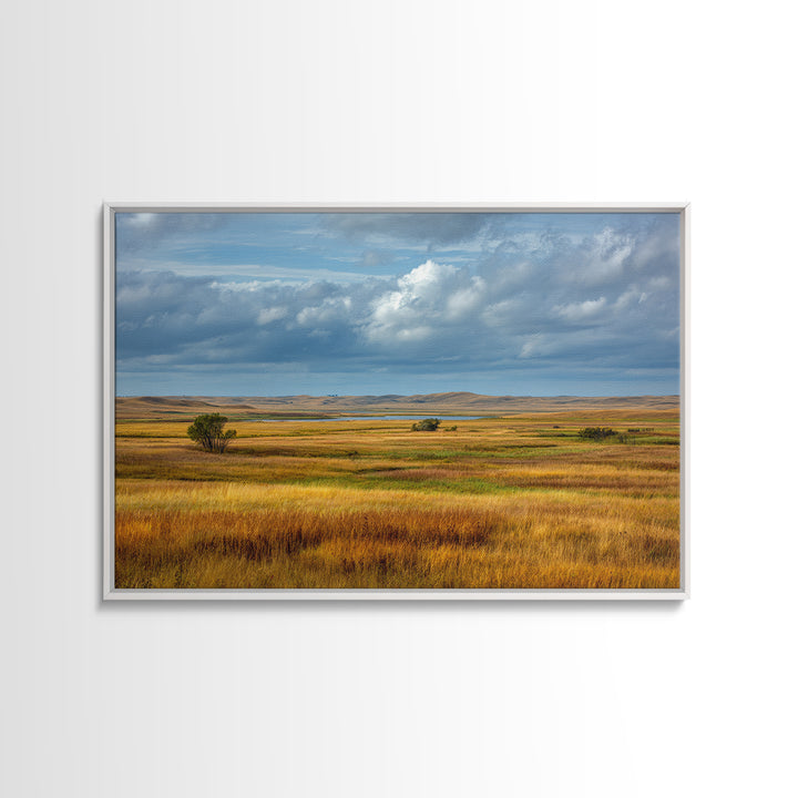 Storm Clouds over a Rolling Prairie Canvas Print, Nature Art, Living Room Decor, Fine Art, Nature, Ocean Art, Bird Wall Art, NAT-3x2-42