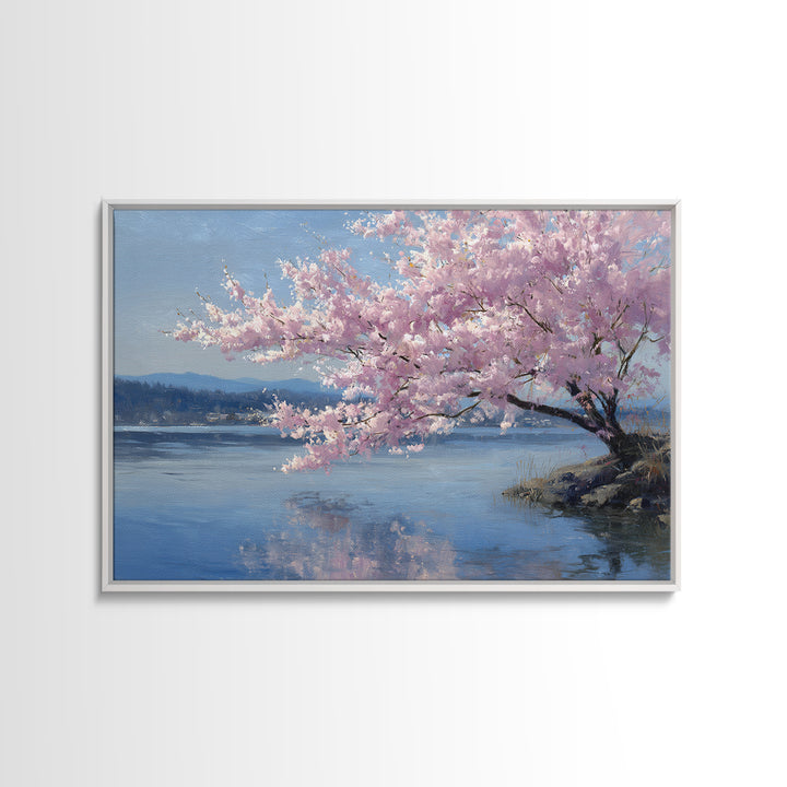 Spring Cherry Blossoms Canvas Print, Nature Art, Neutral Decor, Living Room Decor, Fine Art, Nature, Wall Art, Home Decor, NAT-3x2-68