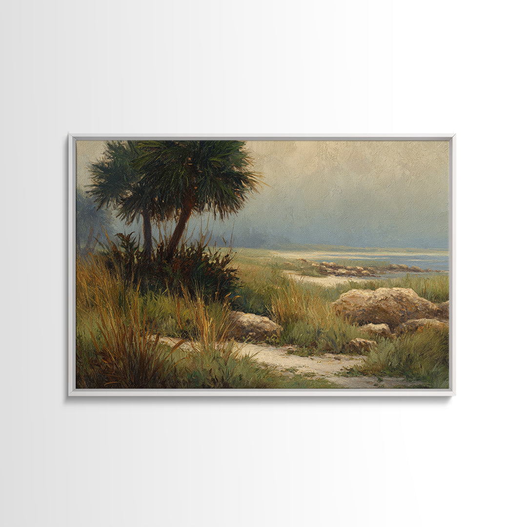Tropical Jungle Leaves Framed Canvas Print, Nature Art, Mountain Art, Living Room Decor, Watercolor Art, Nature, NAT-3x2-97