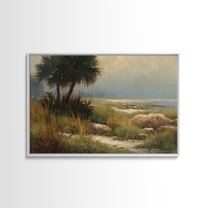 Tropical Jungle Leaves Framed Canvas Print, Nature Art, Mountain Art, Living Room Decor, Watercolor Art, Nature, NAT-3x2-97
