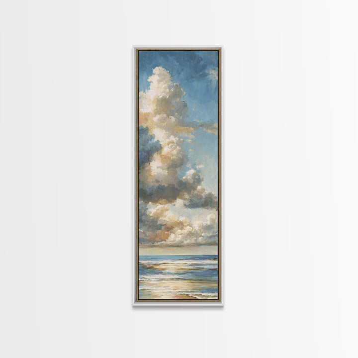 Stormy Cloudscape over Open Ocean Canvas Print, Nautical Art, Nautical Decor, Coastal Decor, Oil Painting, Harbor, NAU-1x3-33