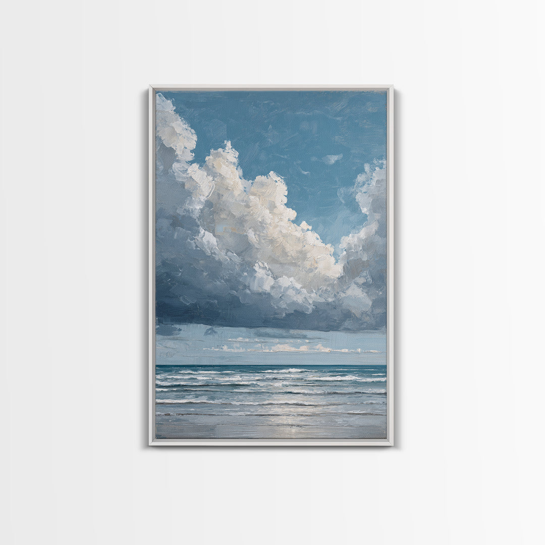 Stormy Cloudscape over Open Ocean Canvas Print, Nautical Art, Printable Wall Art, Coastal Decor, Fine Art, Harbor, Beach Decor, NAU-2x3-29
