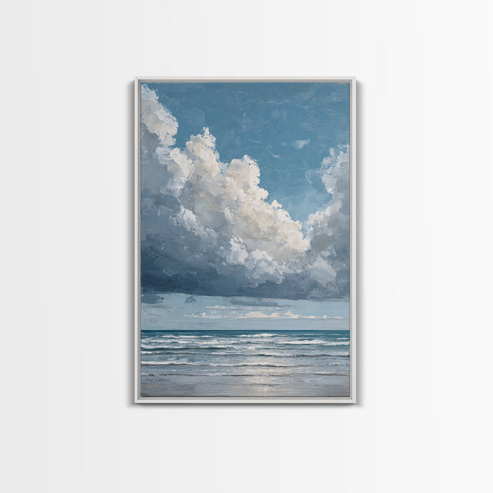 Stormy Cloudscape over Open Ocean Canvas Print, Nautical Art, Printable Wall Art, Coastal Decor, Fine Art, Harbor, Beach Decor, NAU-2x3-29
