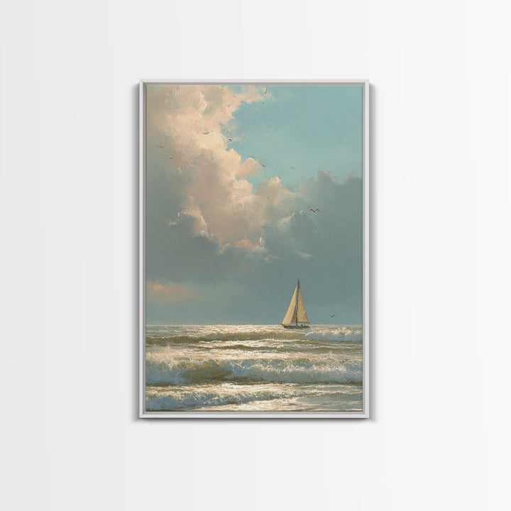 Stormy Cloudscape over Open Ocean Canvas Print, Nautical Art, Printable Wall Art, Coastal Decor, Fine Art, Harbor, Beach Decor, NAU-2x3-5