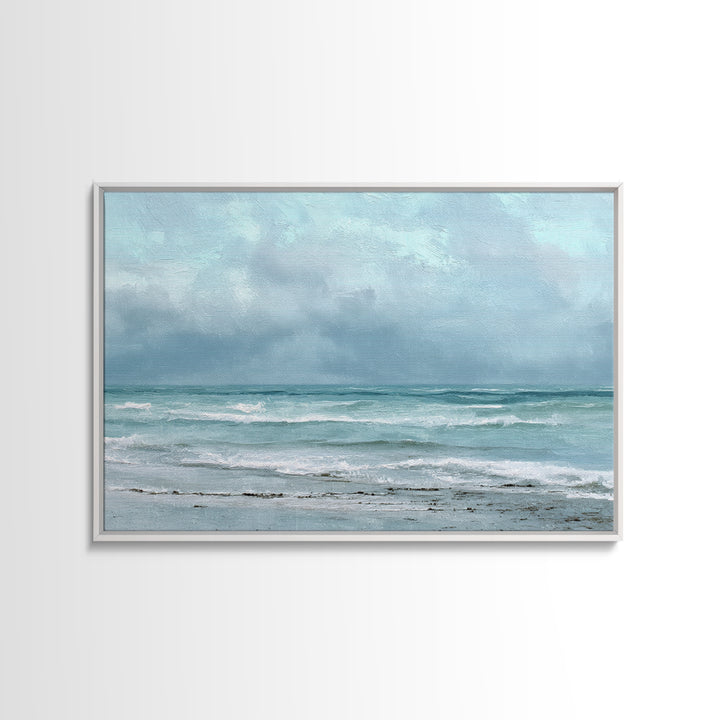 Stormy Cloudscape over Open Ocean Framed Canvas Print, Nautical Art, Gallery Wall, Coastal Decor, Fine Art, Harbor, Room Decor, NAU-3x2-25