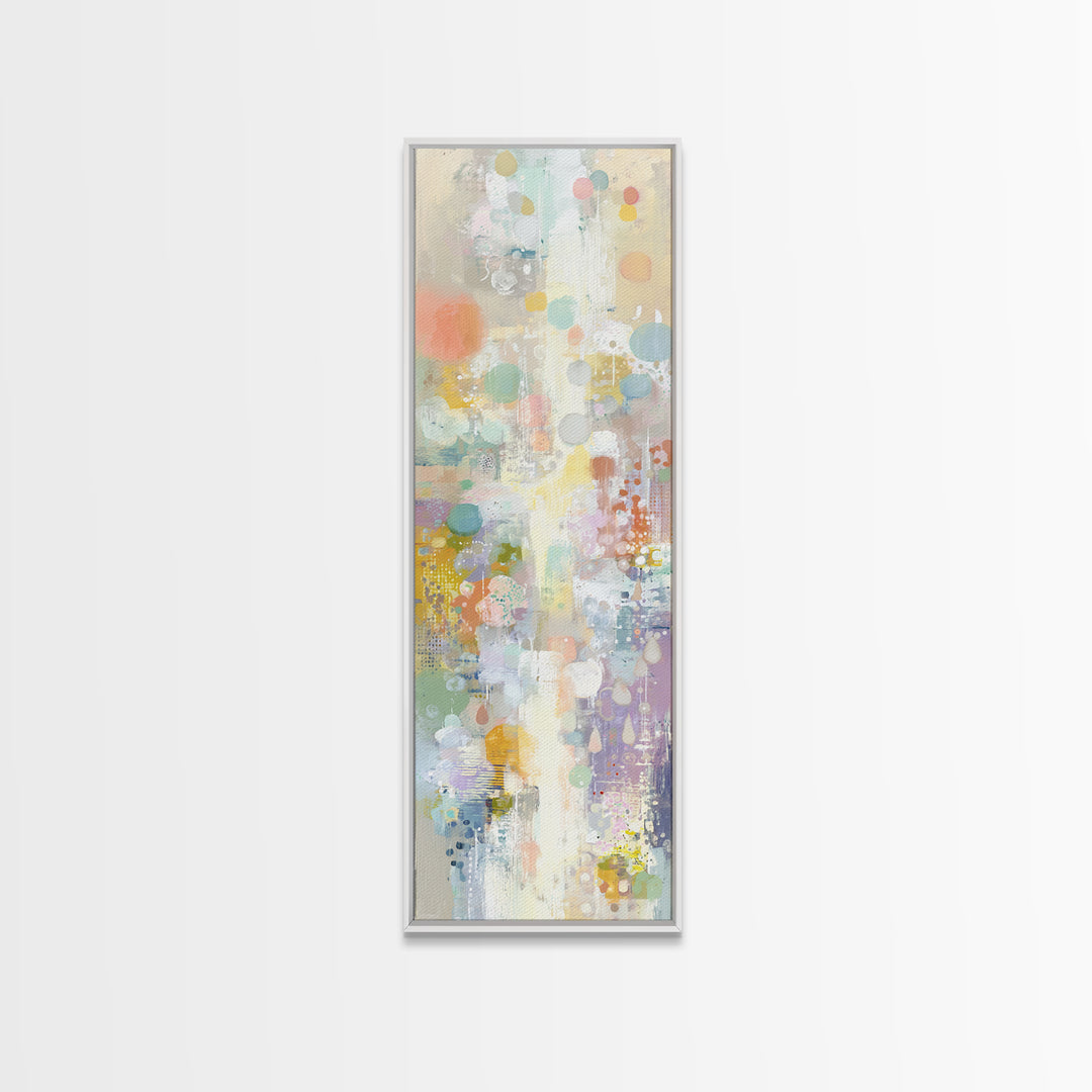 Cloud Rainbow and Raindrop Composition Canvas Print, Nursery Decor, Canvas, Fine Art, Nursery, Playroom Decor, Floral Wall Art, NDE-1x3-32