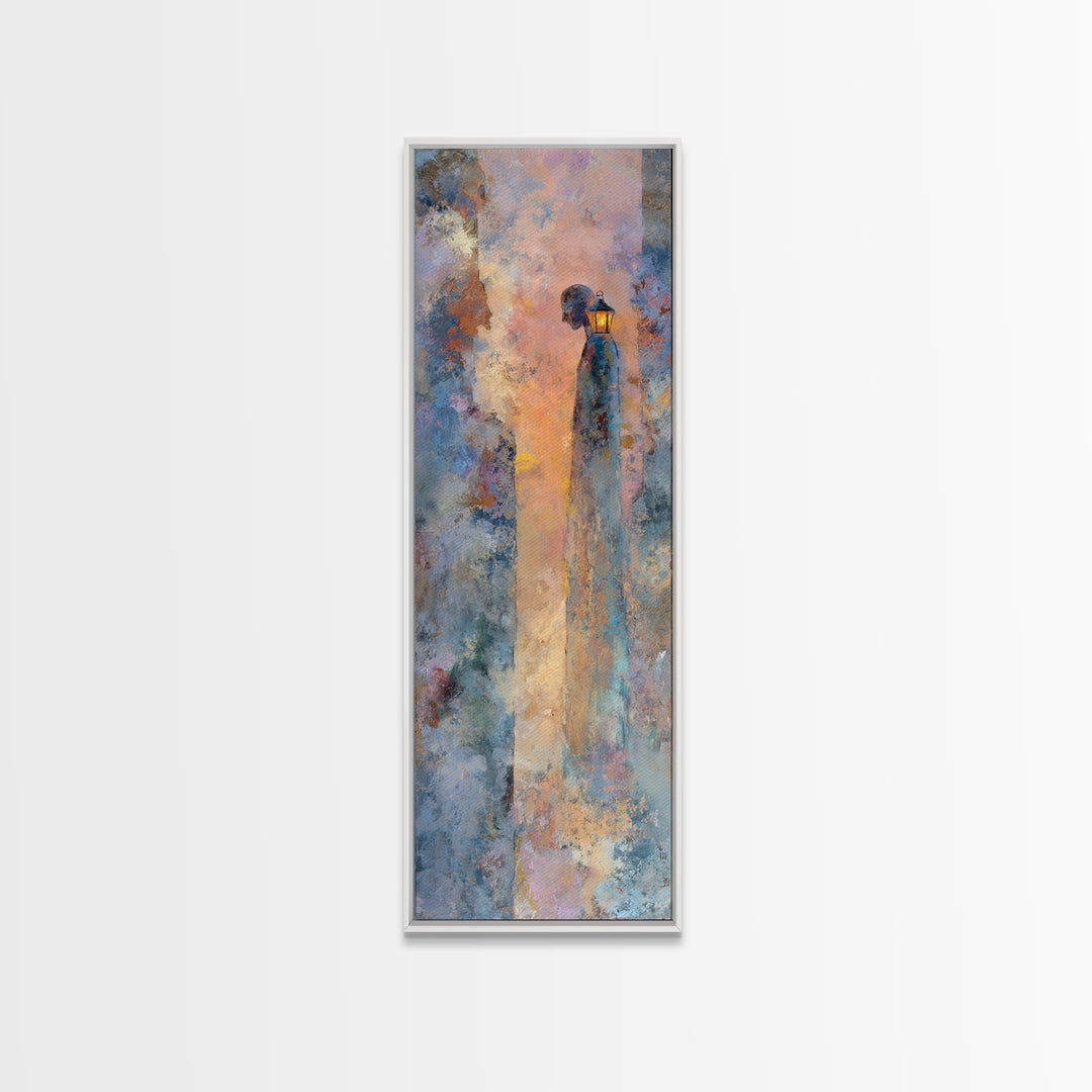 Hot Air Balloon Drifting Framed Canvas Print, Nursery Decor, Kids Wall Art, Abstract Art, Nursery, Room Decor, NDE-1x3-96