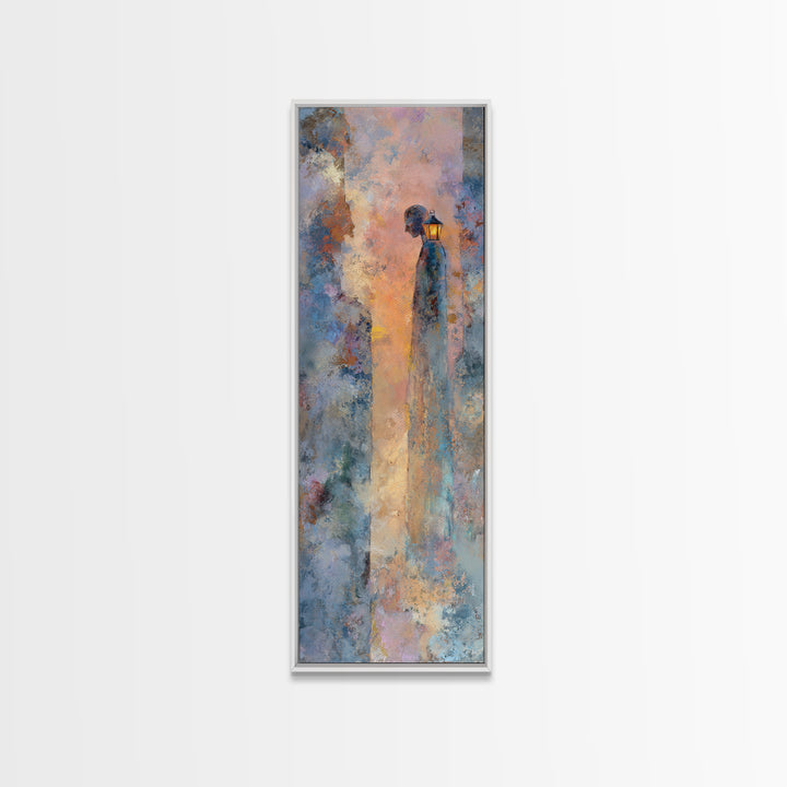 Hot Air Balloon Drifting Framed Canvas Print, Nursery Decor, Kids Wall Art, Abstract Art, Nursery, Room Decor, NDE-1x3-96