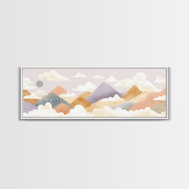 Calm Mountain Nursery Landscape Canvas Print, Nursery Decor, Wall Art, Fine Art, Nursery, Nursery Wall Decor, Nursery Art, NDE-3x1-88