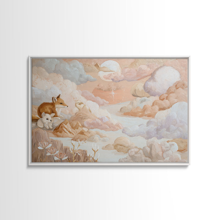 Calm Mountain Nursery Landscape Canvas Print, Nursery Decor, Wall, Fine Art, Nursery, Nursery Wall Decals, Woodland Nursery, NDE-3x2-4