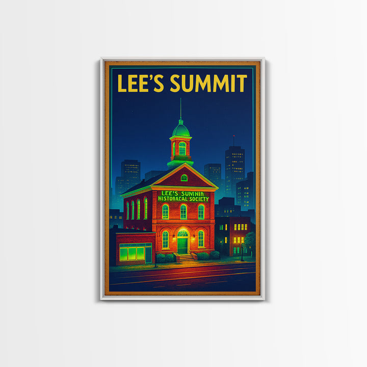 Lee'S Summit Travel Poster, Canvas Print, Electric Night Poster Art, Lee'S Summit Art Print, Travel Art Print, Gift For Travelers