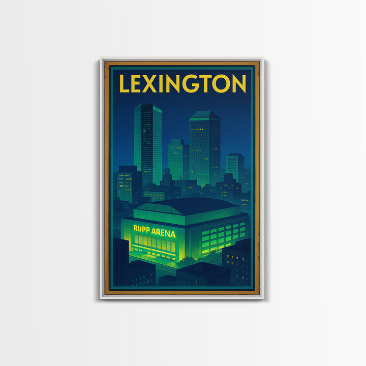 Lexington Travel Poster, Canvas Print, Electric Night Poster Art, Lexington City Art, Eclectic Wall Decor, Travel Poster Set, Home Decor