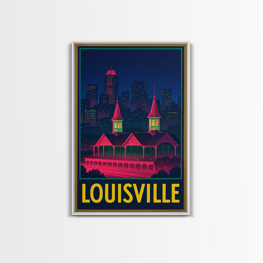 Louisville Kentucky Travel Poster, Canvas Print, Electric Night Poster Art, Louisville Travel Art, Vintage Travel Print, Travel Art Print