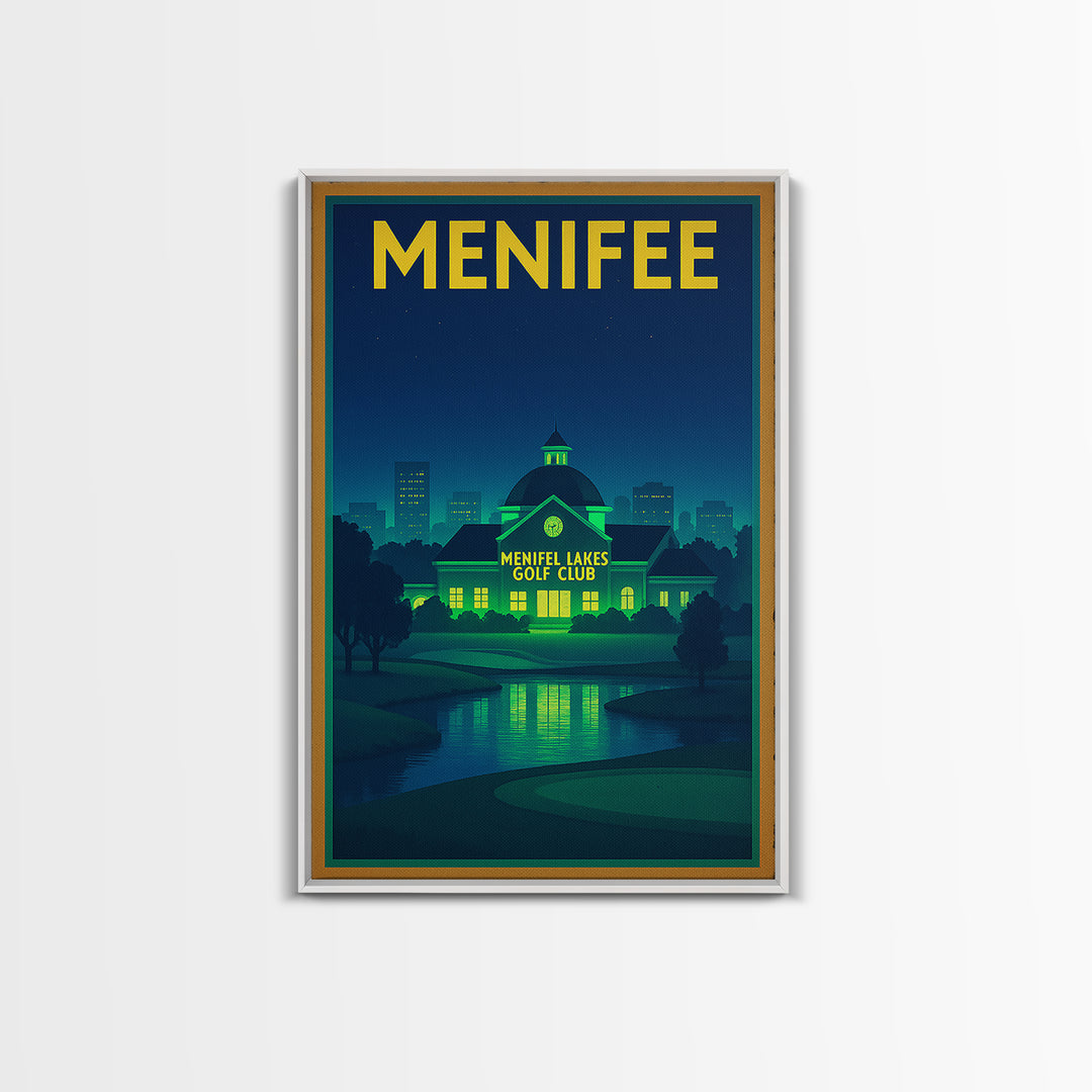 Menifee Travel Poster, Framed Canvas Print, Cyberpunk Style City Art, Menifee City Art, Travel Wall Art, Travel Poster Set, Travel Posters