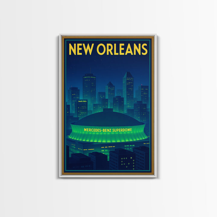 New Orleans Travel Poster, Framed Canvas Print, Cyberpunk Style City Art, New Orleans Poster Print, Travel Poster Set, City Travel Prints