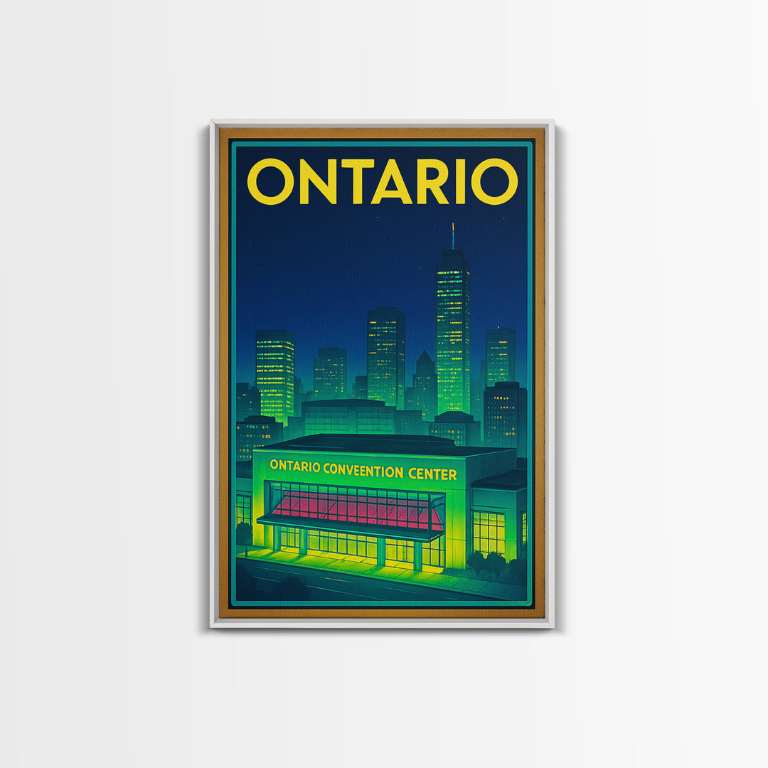 Ontario Travel Poster, Canvas Print, Retro Neon Travel Art, Ontario Travel Art, Travel Poster Art, Vintage Travel Art, Vintage City Poster