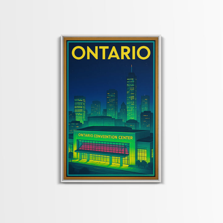 Ontario Travel Poster, Canvas Print, Retro Neon Travel Art, Ontario Travel Art, Travel Poster Art, Vintage Travel Art, Vintage City Poster