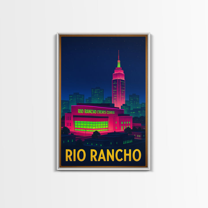 Rio Rancho New Mexico Travel Poster, Canvas Print, Cyberpunk Style City Art, Rio Rancho Art Print, Travel Wall Decor, Eclectic Wall Decor