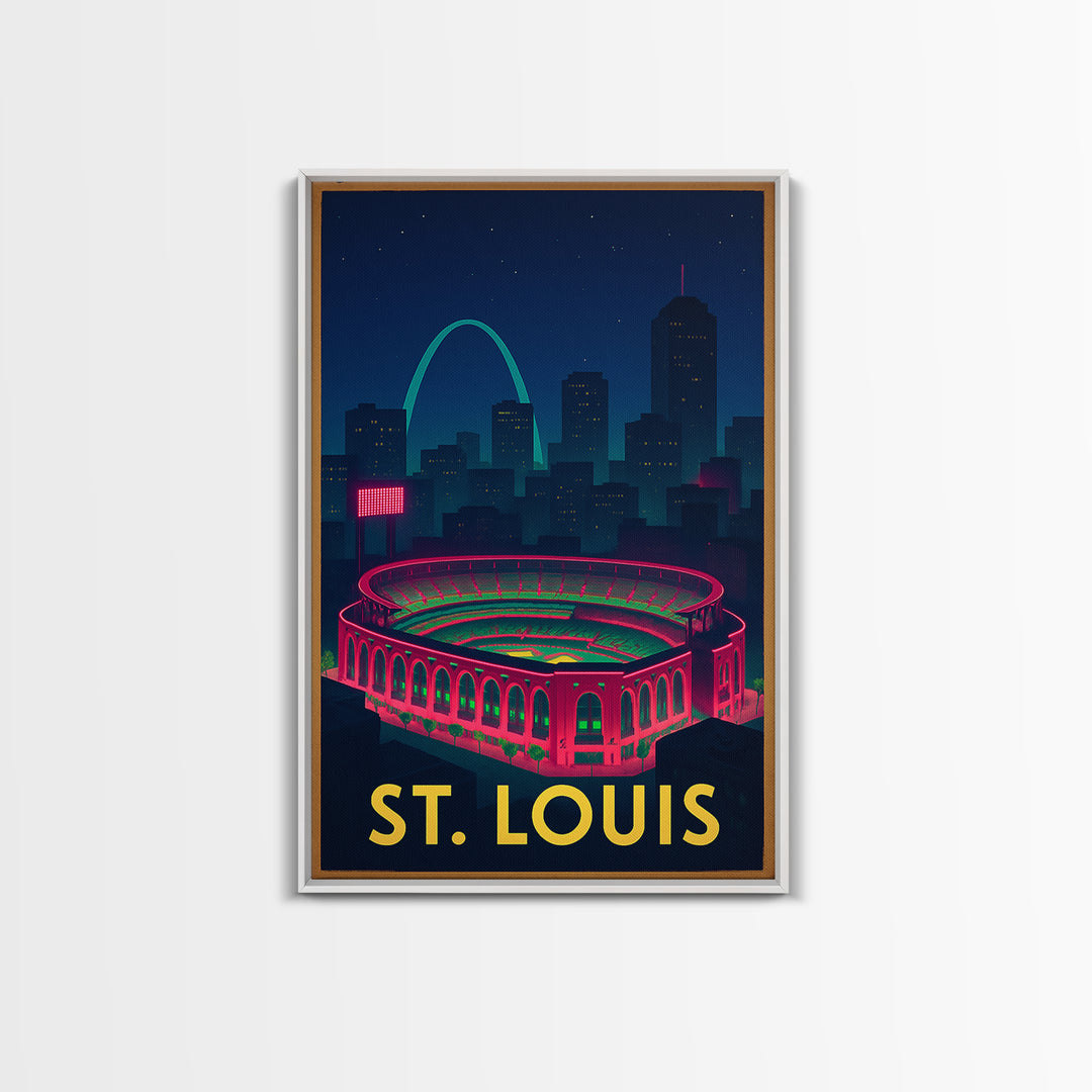 St Louis Missouri Travel Poster, Framed Canvas Print, Cyberpunk Style City Art, St Louis Travel Art, Fine Art Print, City Travel Prints