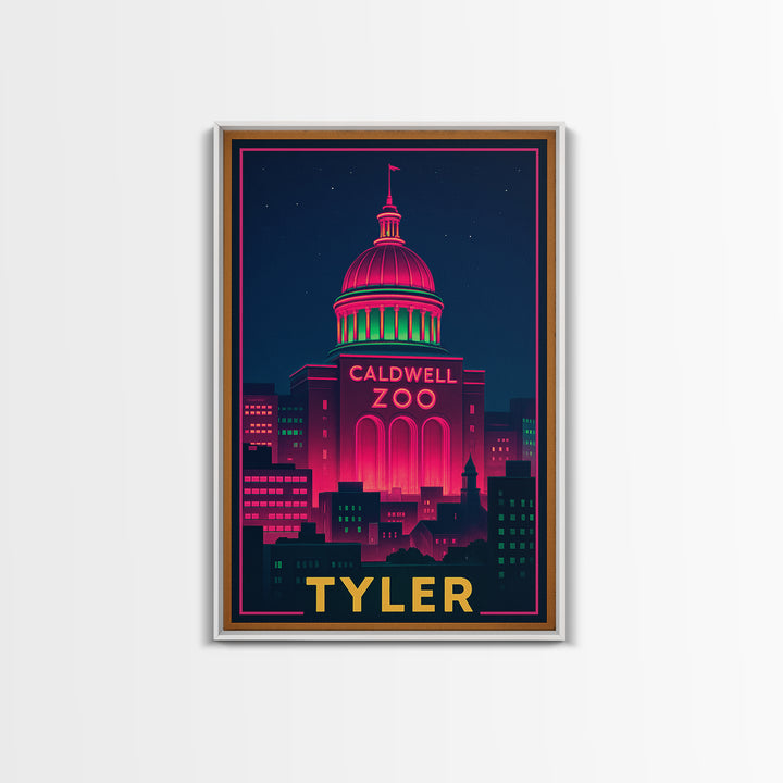 Tyler Texas Travel Poster, Canvas Print, Cyberpunk Style City Art, Tyler Art Print, Modern Wall Decor, Gift For Travelers, Travel Wall Art