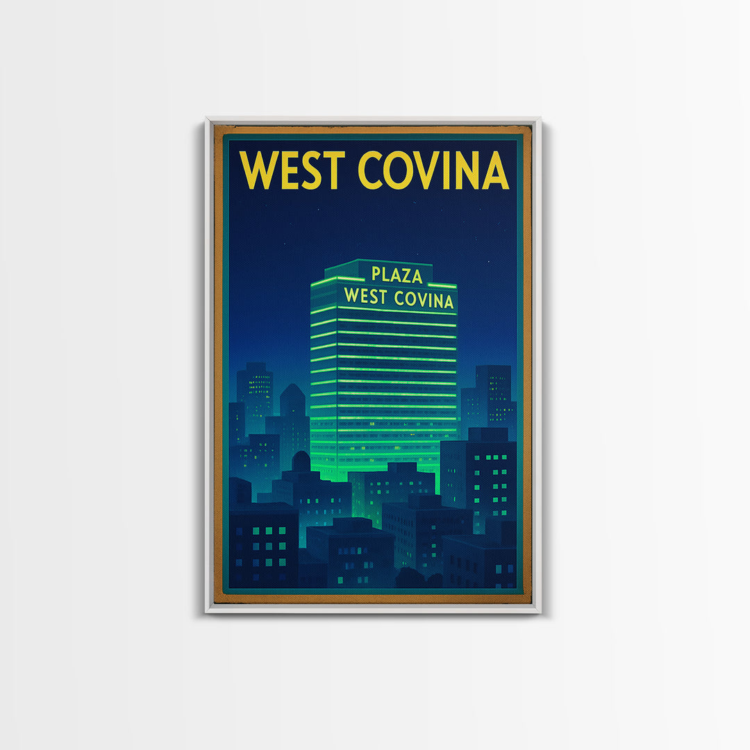 West Covina Travel Poster, Canvas Print, Cyberpunk Style City Art, West Covina City Art, Travel Poster Set, Travel Wall Art, Poster Print