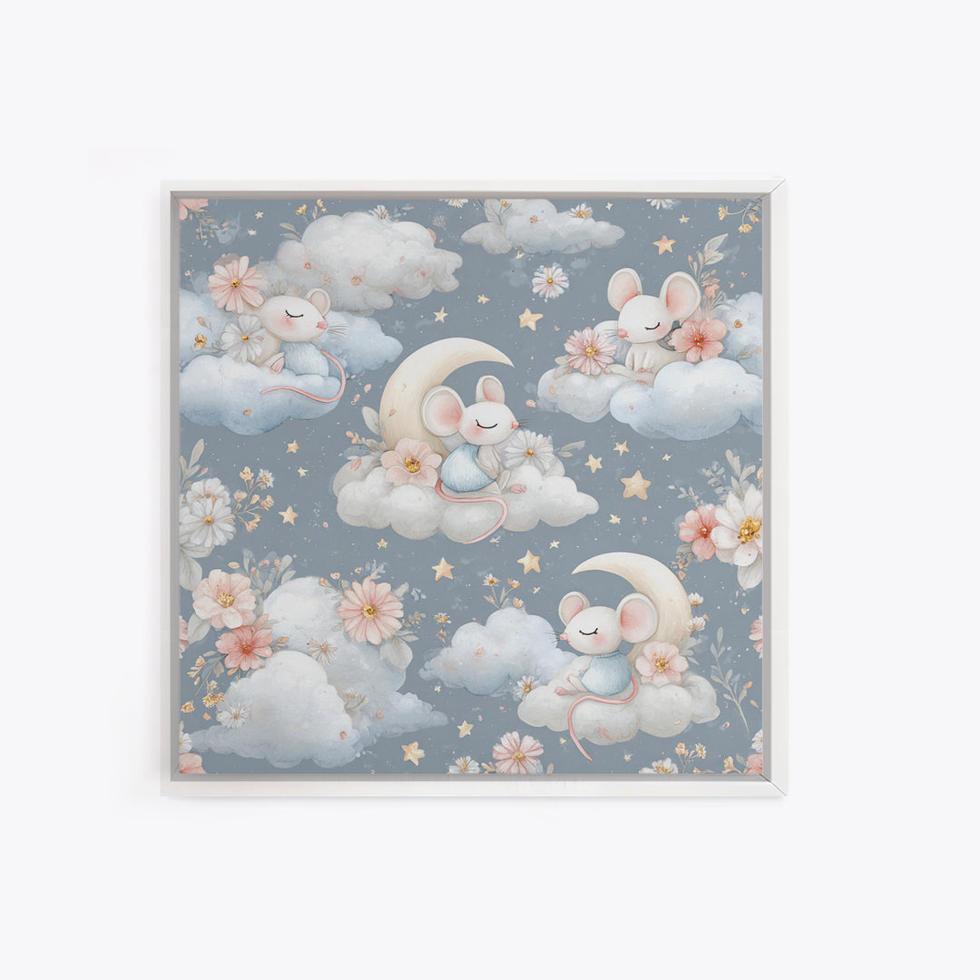 Ballet Mouse in Storybook Style Canvas Print, Nursery Art, Wall Hangings, Nursery Decor, Nursery, Digital Download Art, NUR-1x1-20