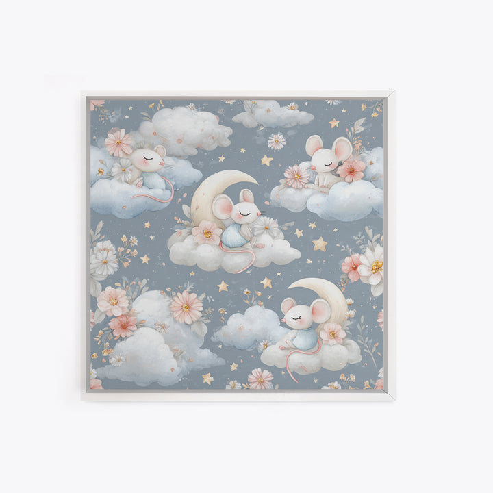 Ballet Mouse in Storybook Style Canvas Print, Nursery Art, Wall Hangings, Nursery Decor, Nursery, Digital Download Art, NUR-1x1-20