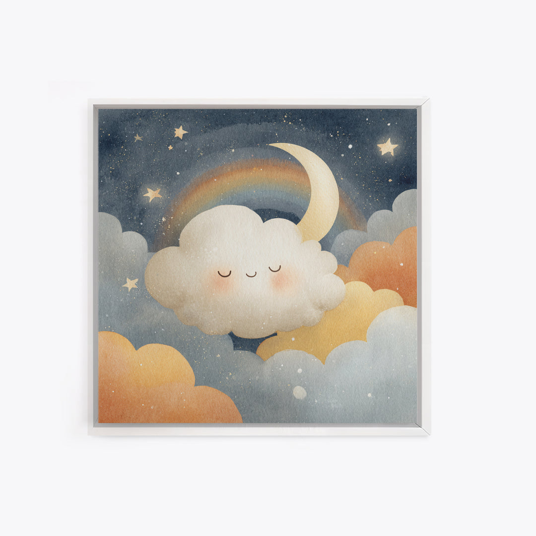 Moon and Stars Canvas Print, Nursery Art, Wall Art, Nursery Decor, Fine Art, Nursery, Nursery Prints, Playroom Decor, NUR-1x1-99