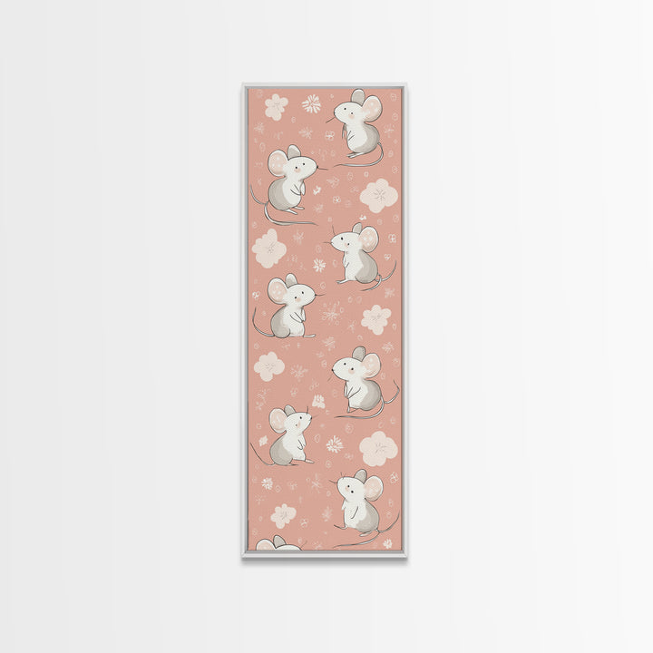 Ballet Mouse in Storybook Style Canvas Print, Nursery Art, Textured Painting, Nursery Decor, Fine Art, Nursery, Wall Art Print, NUR-1x3-32