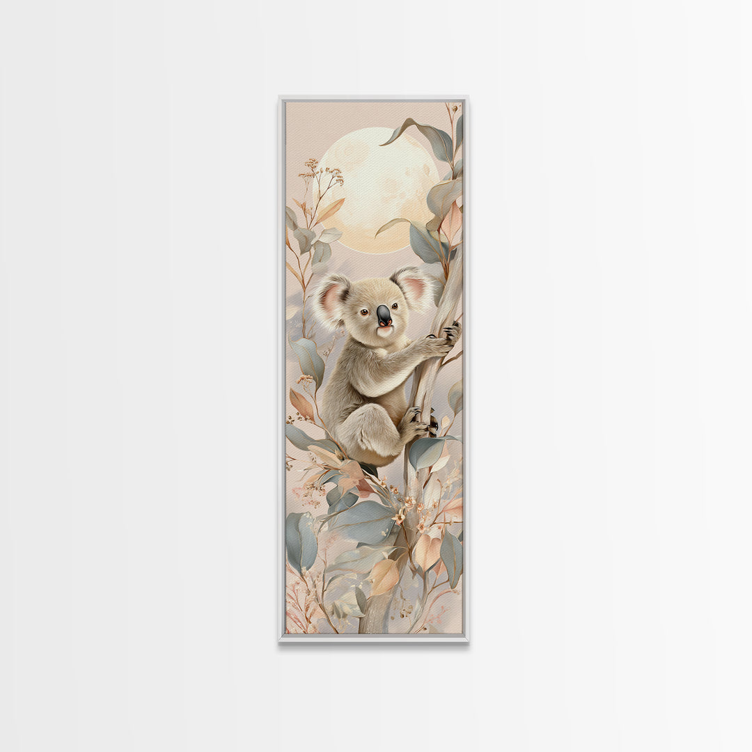 Sleeping Koala on Eucalyptus Branch Canvas Print, Nursery Art, Kids Room Art, Nursery Decor, Fine Art, Nursery, NUR-1x3-97