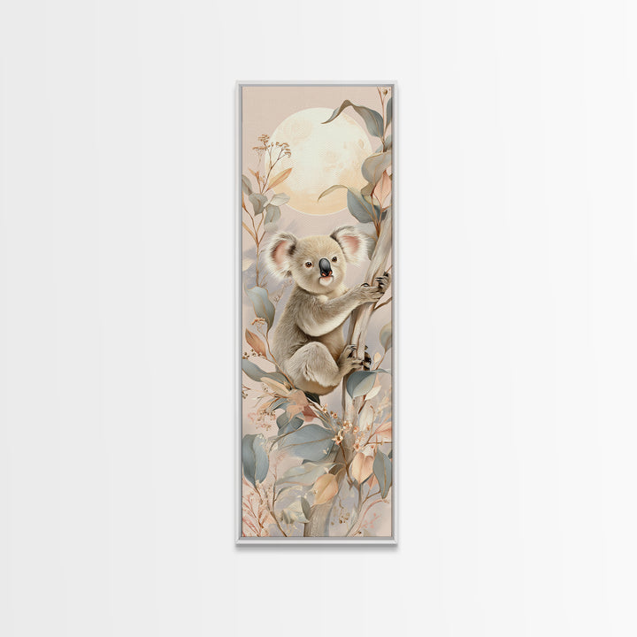 Sleeping Koala on Eucalyptus Branch Canvas Print, Nursery Art, Kids Room Art, Nursery Decor, Fine Art, Nursery, NUR-1x3-97
