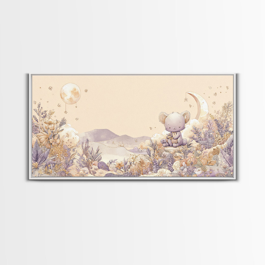 Animal Alphabet Scene Without Readable Letters Framed Canvas Print, Nursery Art, Kids Wall Decor, Nursery Decor, Nursery, NUR-2x1-79