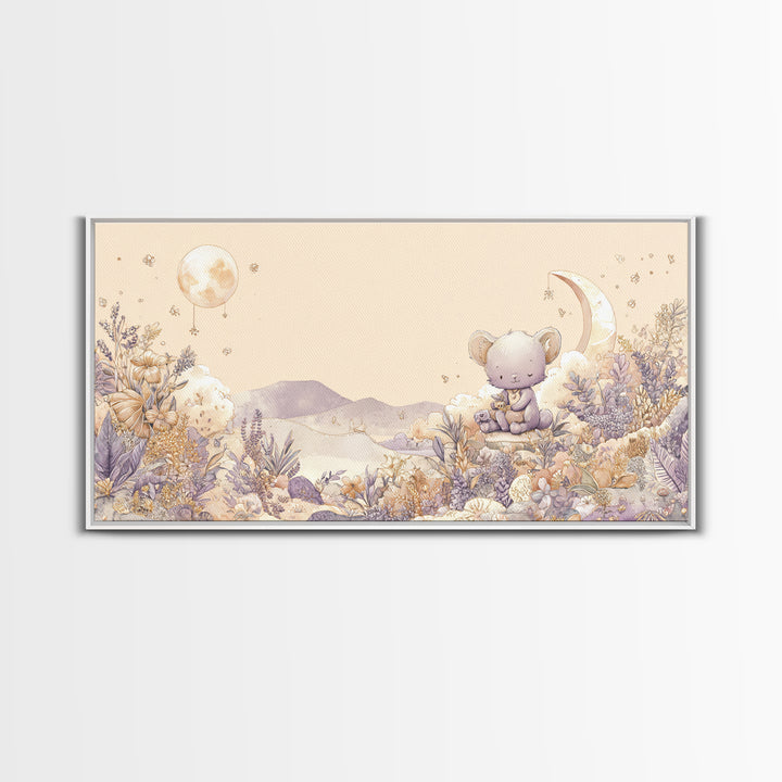 Animal Alphabet Scene Without Readable Letters Framed Canvas Print, Nursery Art, Kids Wall Decor, Nursery Decor, Nursery, NUR-2x1-79
