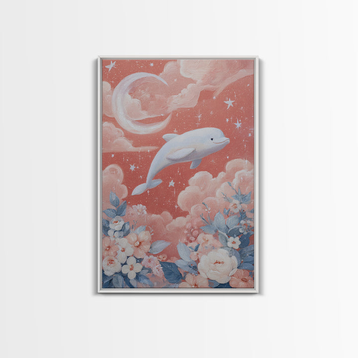 Friendly Ocean Creatures Framed Canvas Print, Nursery Art, Gallery Decor, Nursery Decor, Fine Art, Nursery, Wall Art, NUR-2x3-56