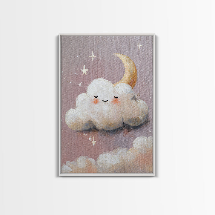 Moon and Stars Framed Canvas Print, Nursery Art, Wall Art Set of 3, Nursery Decor, Abstract Art, Nursery, Dinosaur Wall Art, NUR-2x3-83