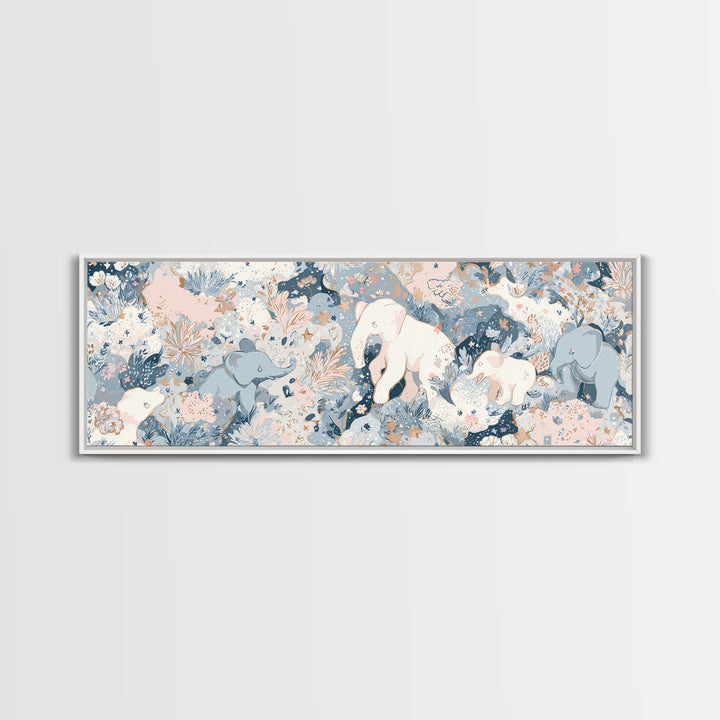 Pastel Jungle Animals Canvas Print, Nursery Art, Nursery Wall Art, Nursery Decor, Abstract Art, Nursery, Woodland Nursery, NUR-3x1-34