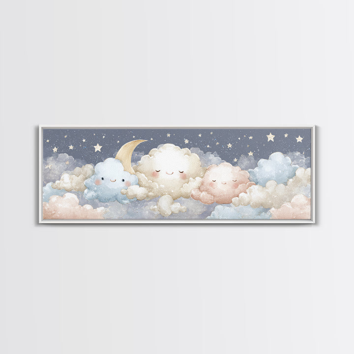 Moon and Stars Canvas Print, Nursery Art, Room Decor, Nursery Decor, Fine Art, Nursery, Printable Art, Wall Art Print, NUR-3x1-91