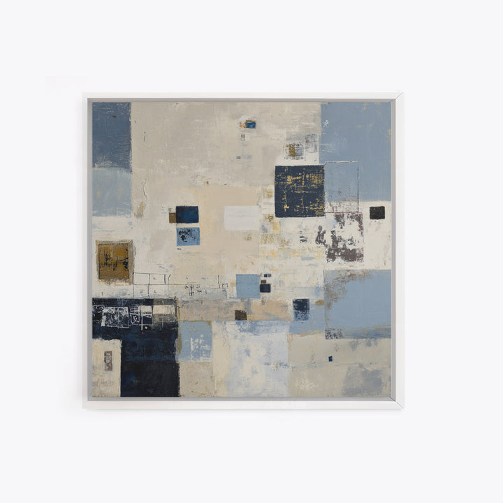 Clean Abstract Geometry Framed Canvas Print, Office Art, Bedroom Wall Art, Office Decor, Abstract Art, Focus, Room Decor, OFF-1x1-1
