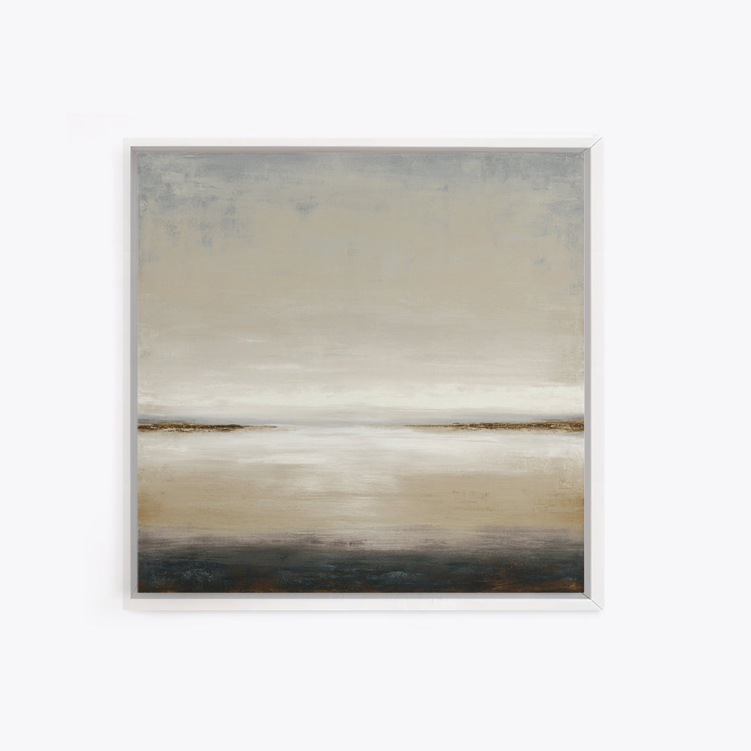 Dignified Neutral Landscape Framed Canvas Print, Office Art, Digital Wall Art, Office Decor, Oil Painting, Focus, OFF-1x1-7